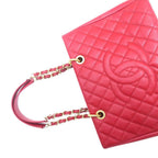 Chanel Grand Shopping Tote GST Red Caviar Shoulder Bag — view 3