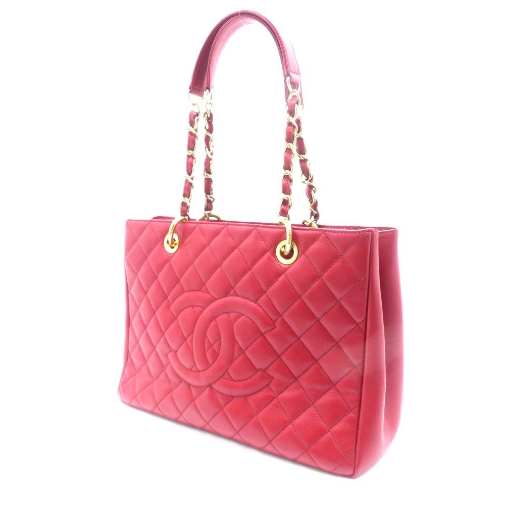 Chanel Grand Shopping Tote GST Red Caviar Shoulder Bag — view 2