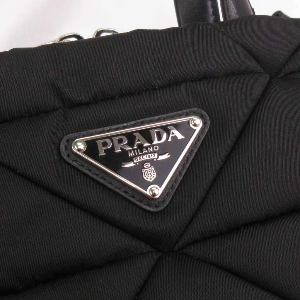 Prada Small Padded Re-Nylon Tote Bag Shoulder 2-Way Nylon Black — view 5