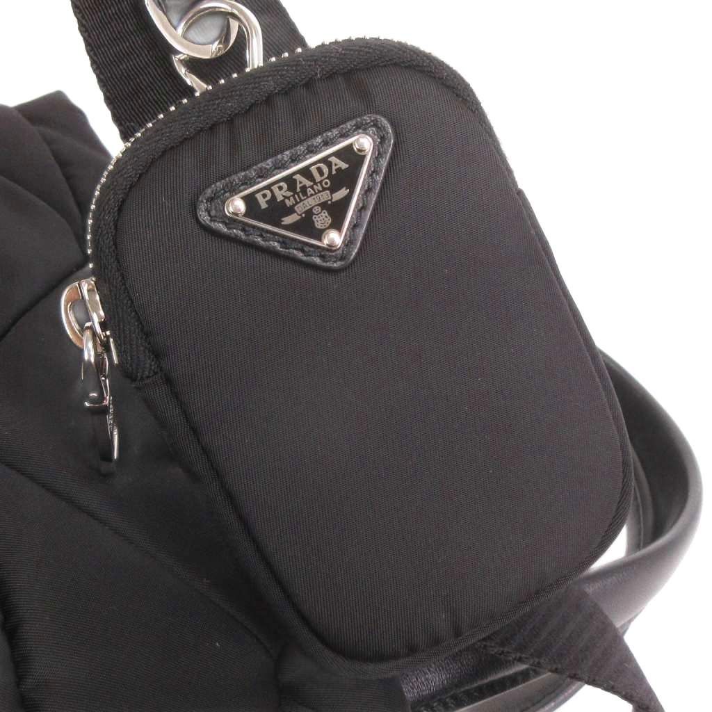 Prada Small Padded Re-Nylon Tote Bag Shoulder 2-Way Nylon Black — view 8
