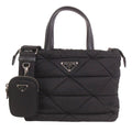 Prada Small Padded Re-Nylon Tote Bag Shoulder 2-Way Nylon Black