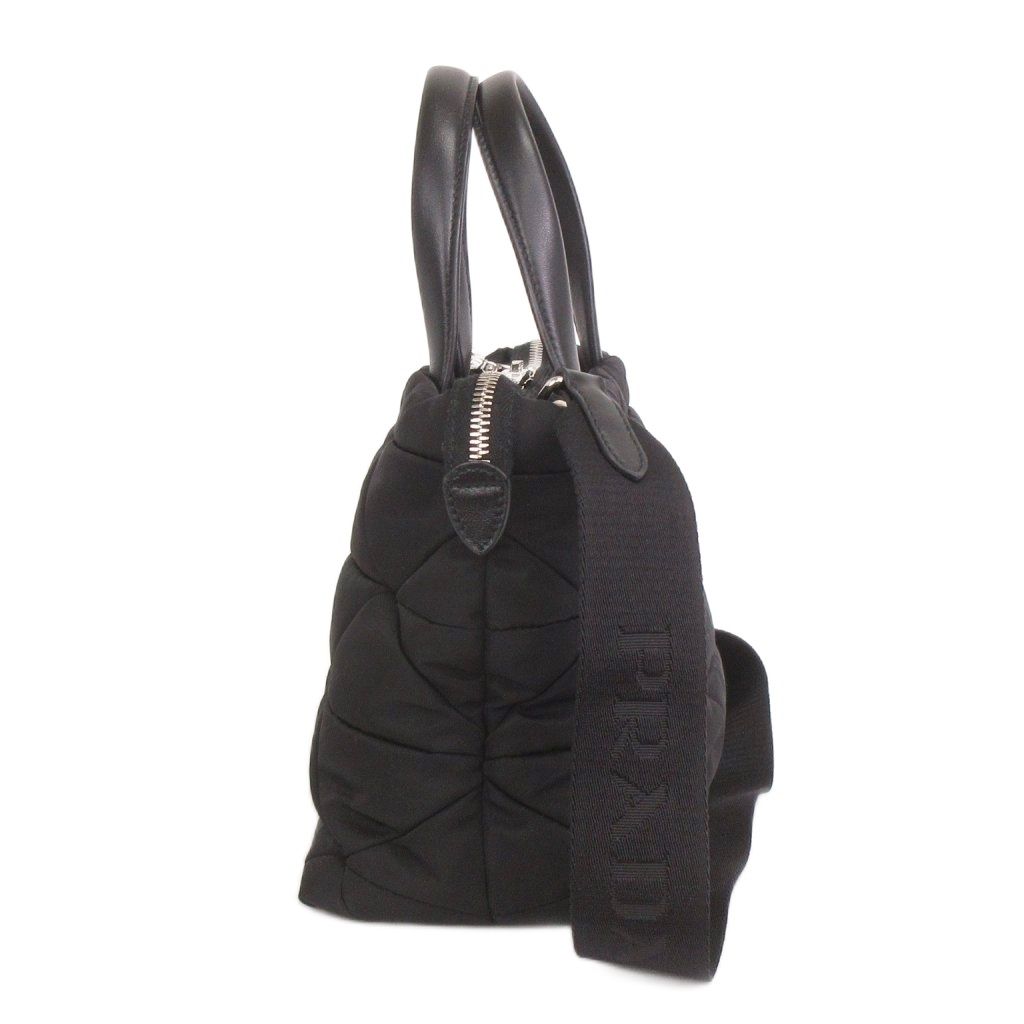 Prada Small Padded Re-Nylon Tote Bag Shoulder 2-Way Nylon Black — view 2