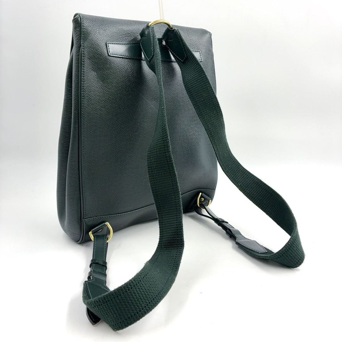 Louis Vuitton Cassia Leather Dark Green Backpack Gold — view 2