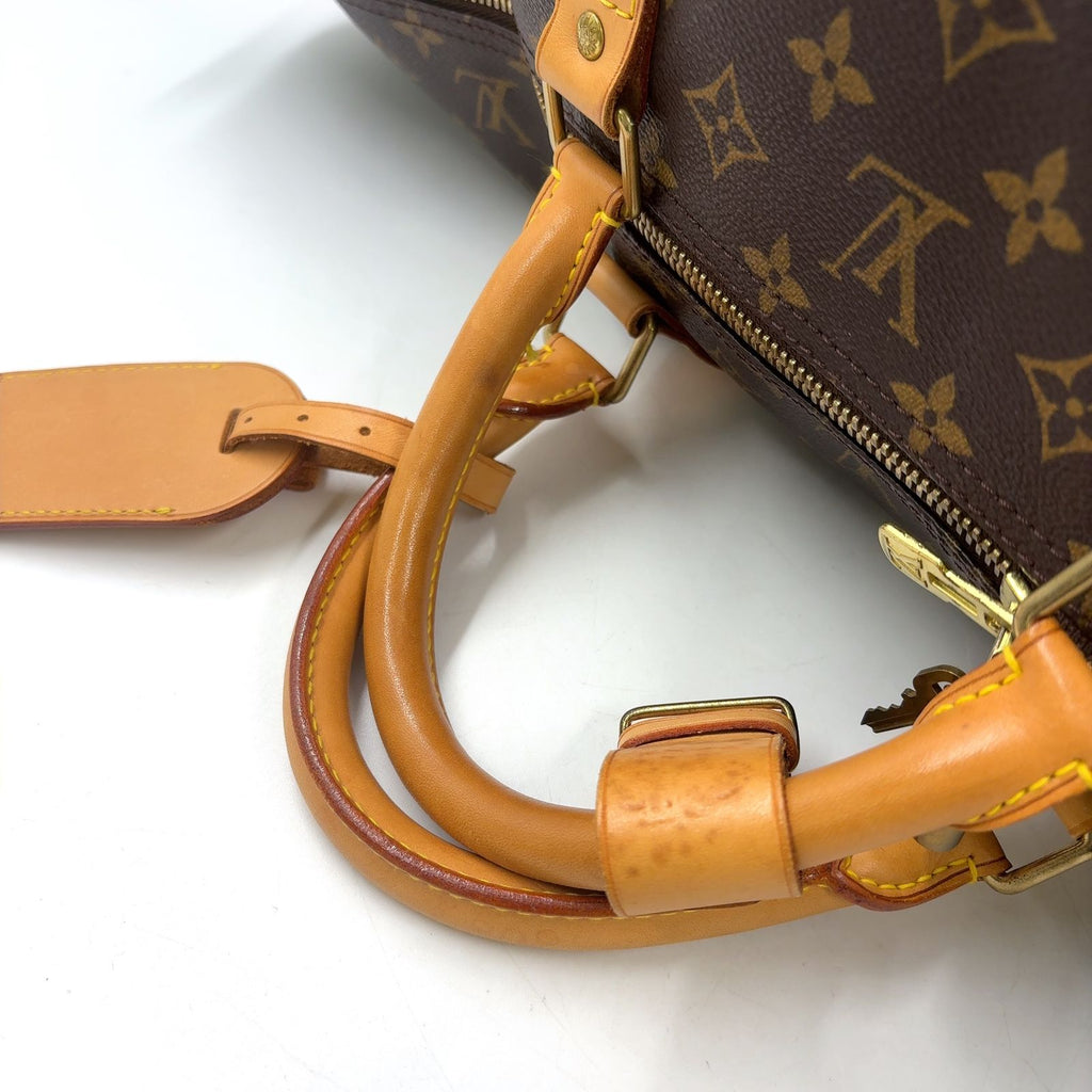 Louis Vuitton Keepall Bandouliere 60 Leather Brown Boston Bag Gold — view 8
