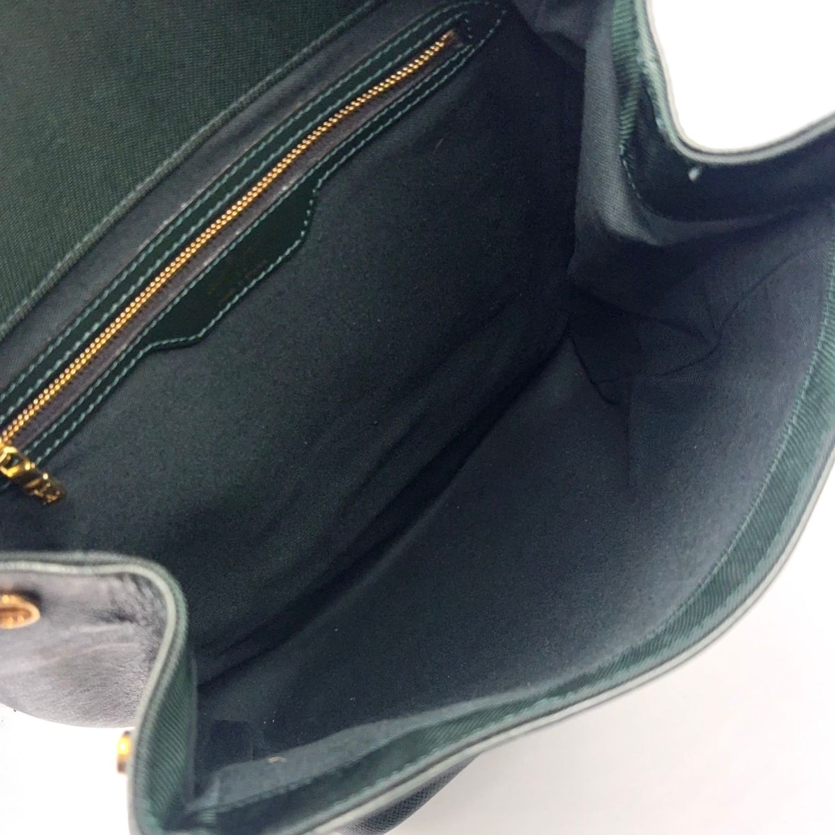 Louis Vuitton Cassia Leather Dark Green Backpack Gold — view 3