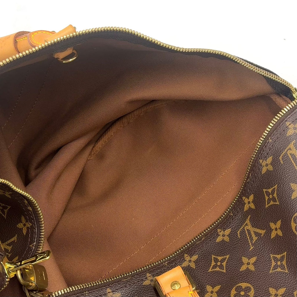 Louis Vuitton Keepall Bandouliere 60 Leather Brown Boston Bag Gold — view 5