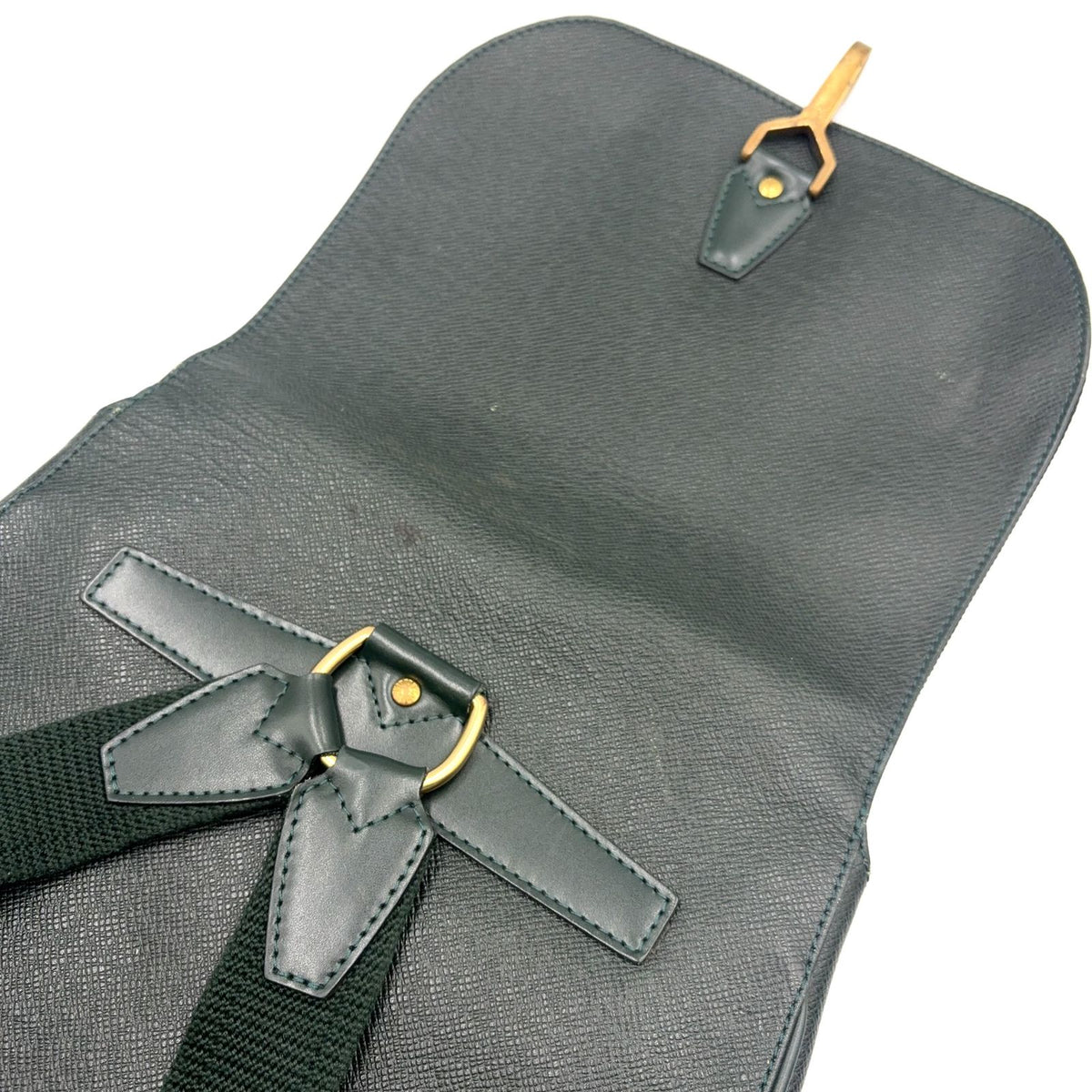 Louis Vuitton Cassia Leather Dark Green Backpack Gold — view 5