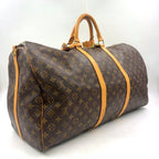 Louis Vuitton Keepall Bandouliere 60 Leather Brown Boston Bag Gold — view 2