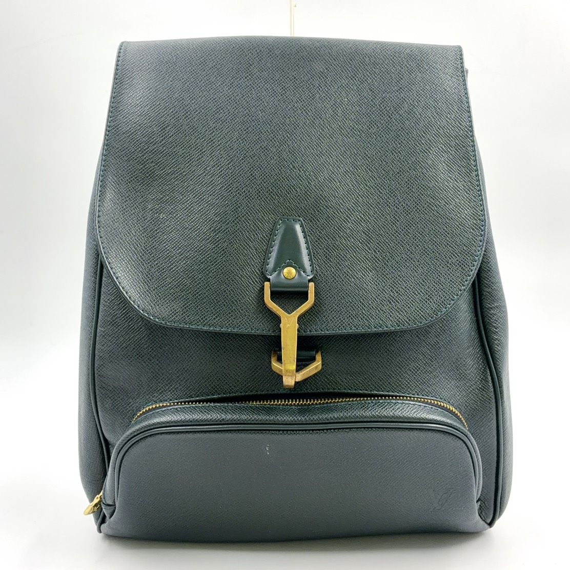 Louis Vuitton Cassia Leather Dark Green Backpack Gold