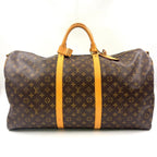 Louis Vuitton Keepall Bandouliere 60 Leather Brown Boston Bag Gold