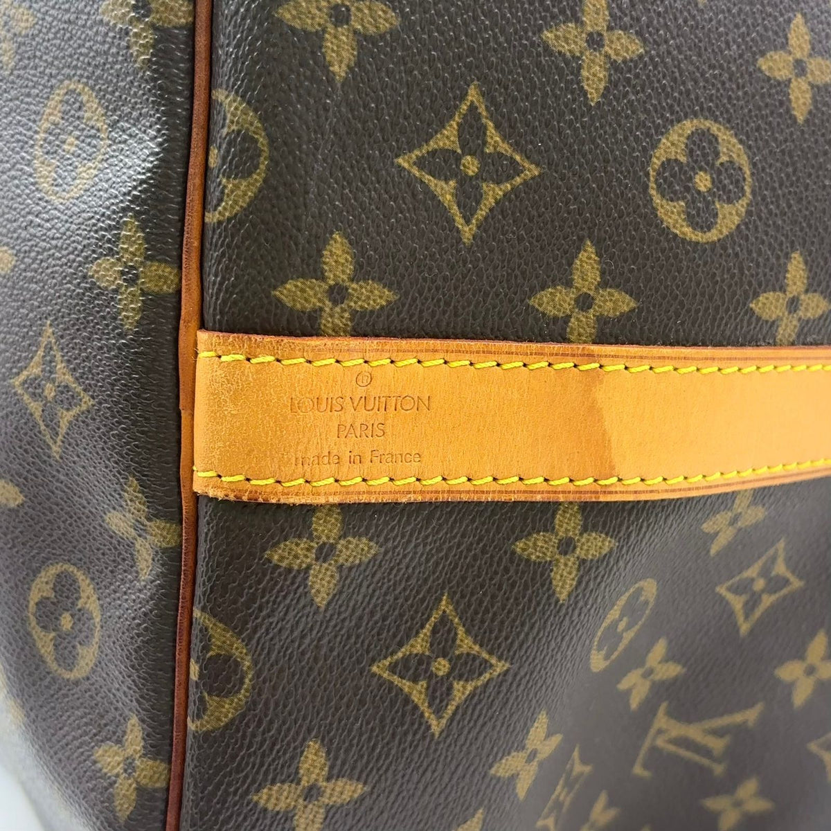 Louis Vuitton Keepall Bandouliere 60 Leather Brown Boston Bag Gold — view 4