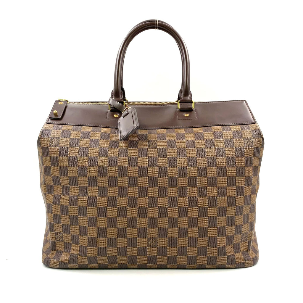Louis Vuitton Greenwich PM Damier Ebene Brown Boston Bag Gold