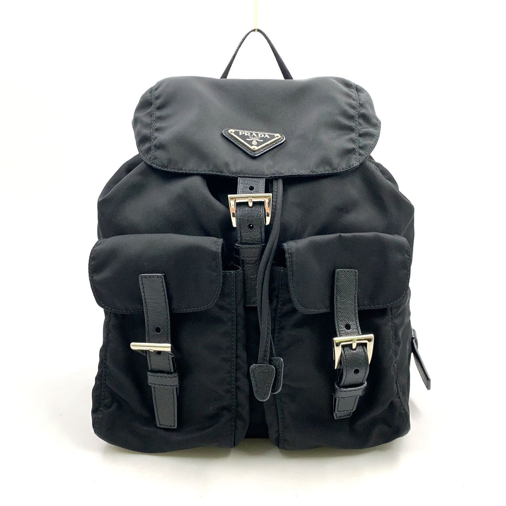 Prada Nylon Black Backpack Silver