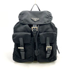 Prada Nylon Black Backpack Silver