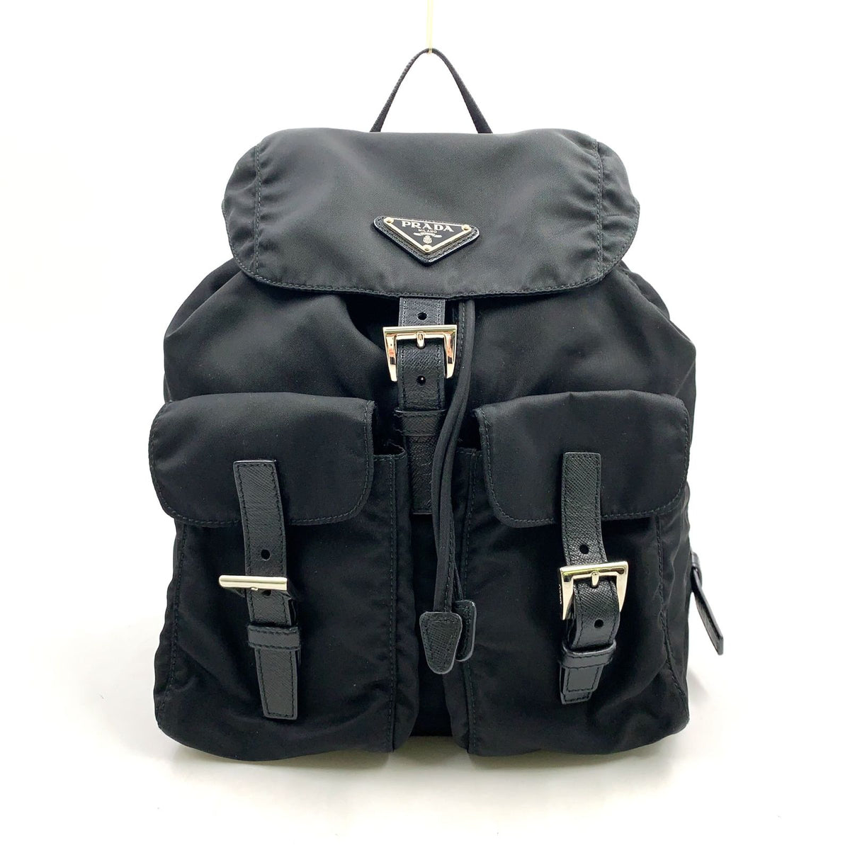 Prada Nylon Black Backpack Silver