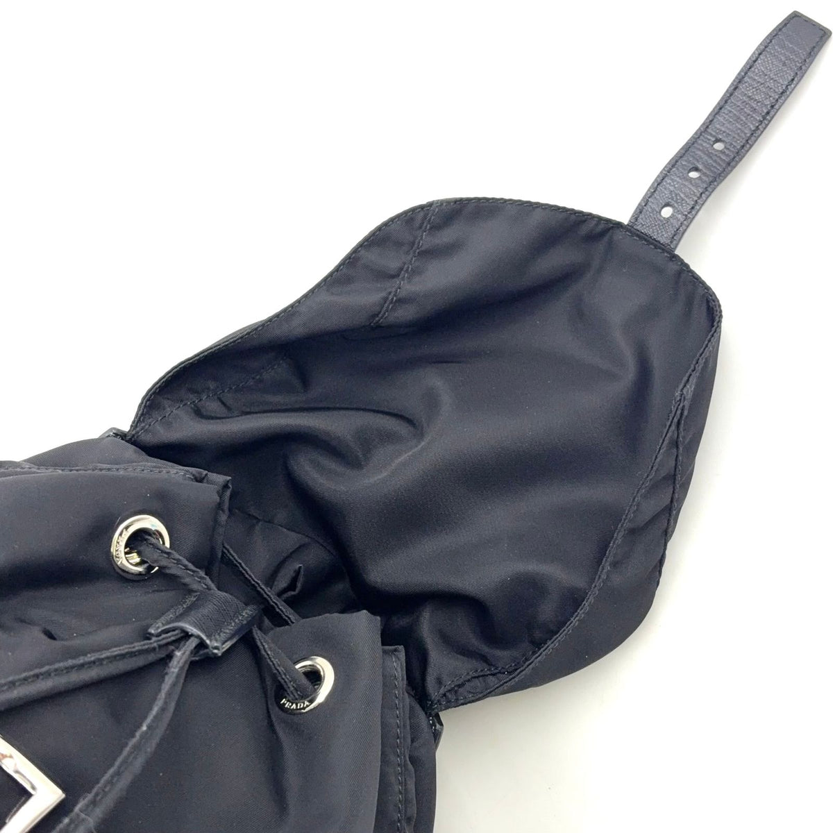 Prada Nylon Black Backpack Silver — view 7
