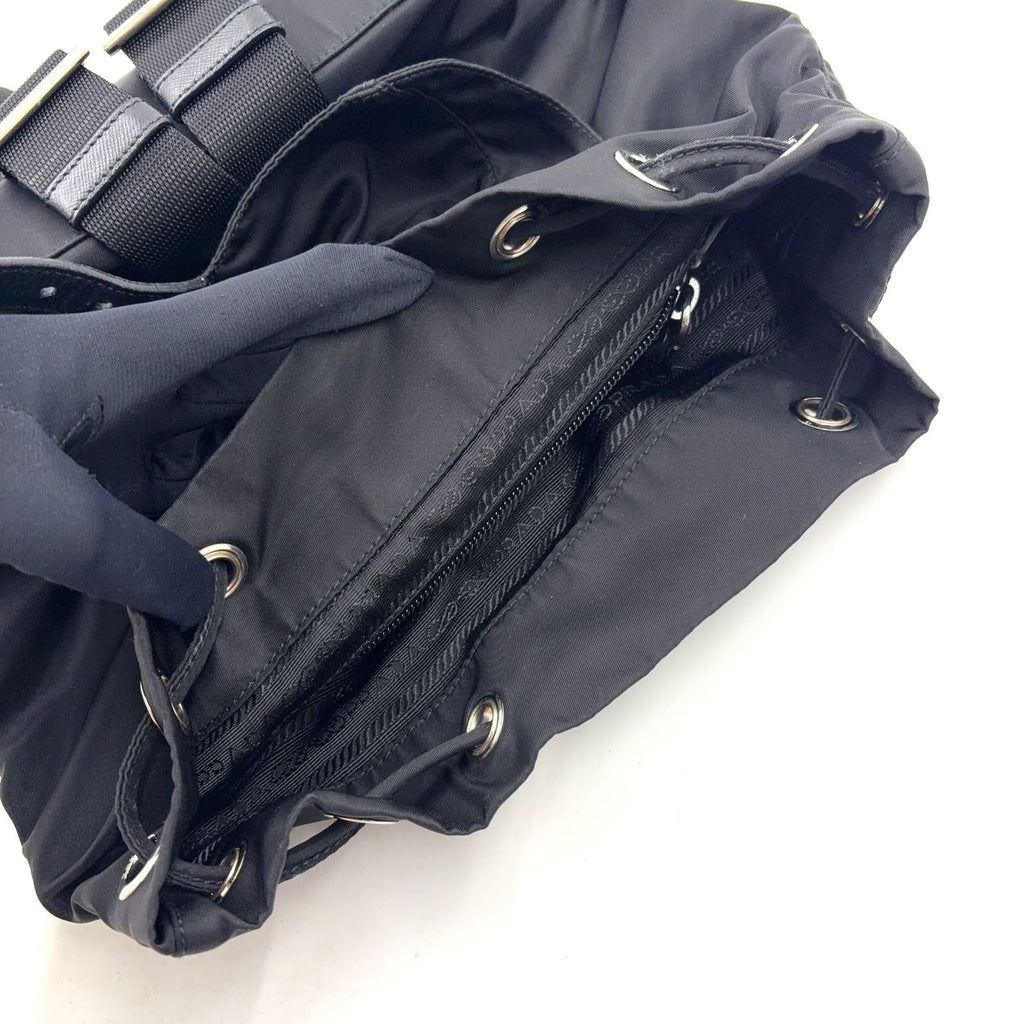 Prada Nylon Black Backpack Silver — view 8