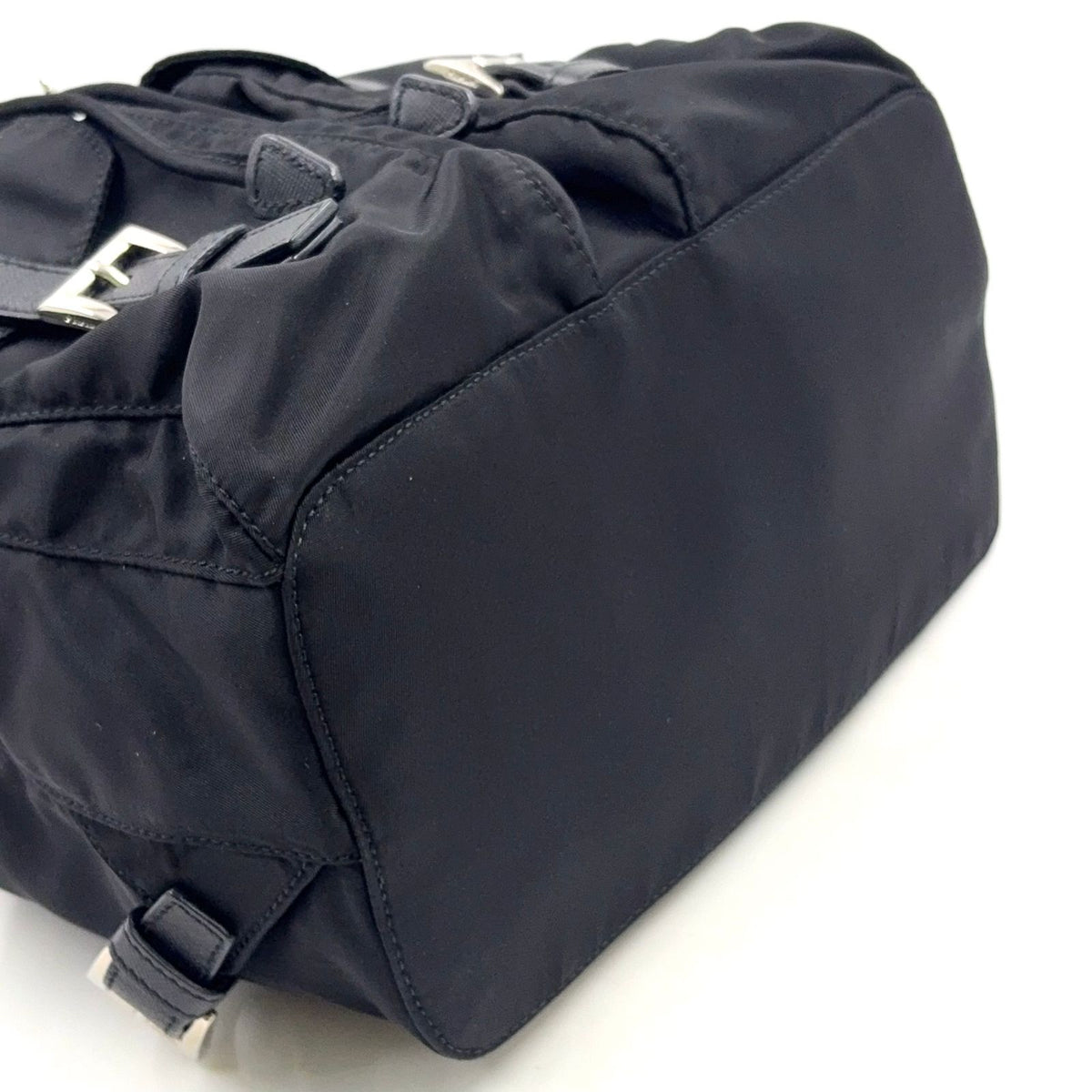Prada Nylon Black Backpack Silver — view 5
