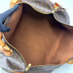 Louis Vuitton Keepall Bandouliere 60 Monogram Leather Brown Boston Bag Gold — view 3