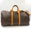 Louis Vuitton Keepall Bandouliere 60 Monogram Leather Brown Boston Bag Gold