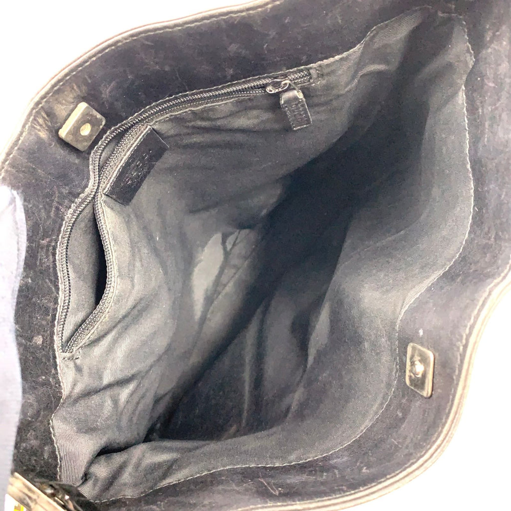 Gucci Hobo Leather Canvas Black Silver — view 3