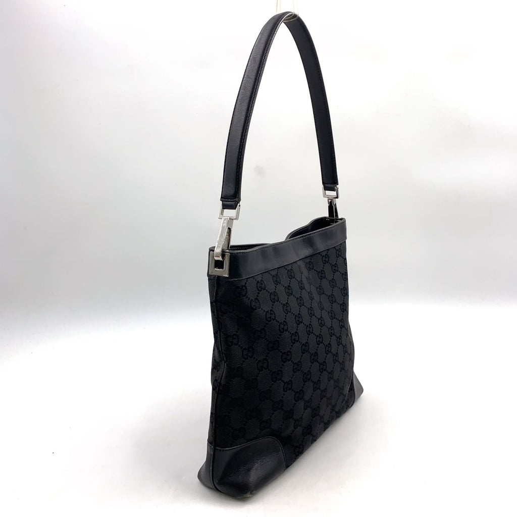 Gucci Hobo Leather Canvas Black Silver — view 2