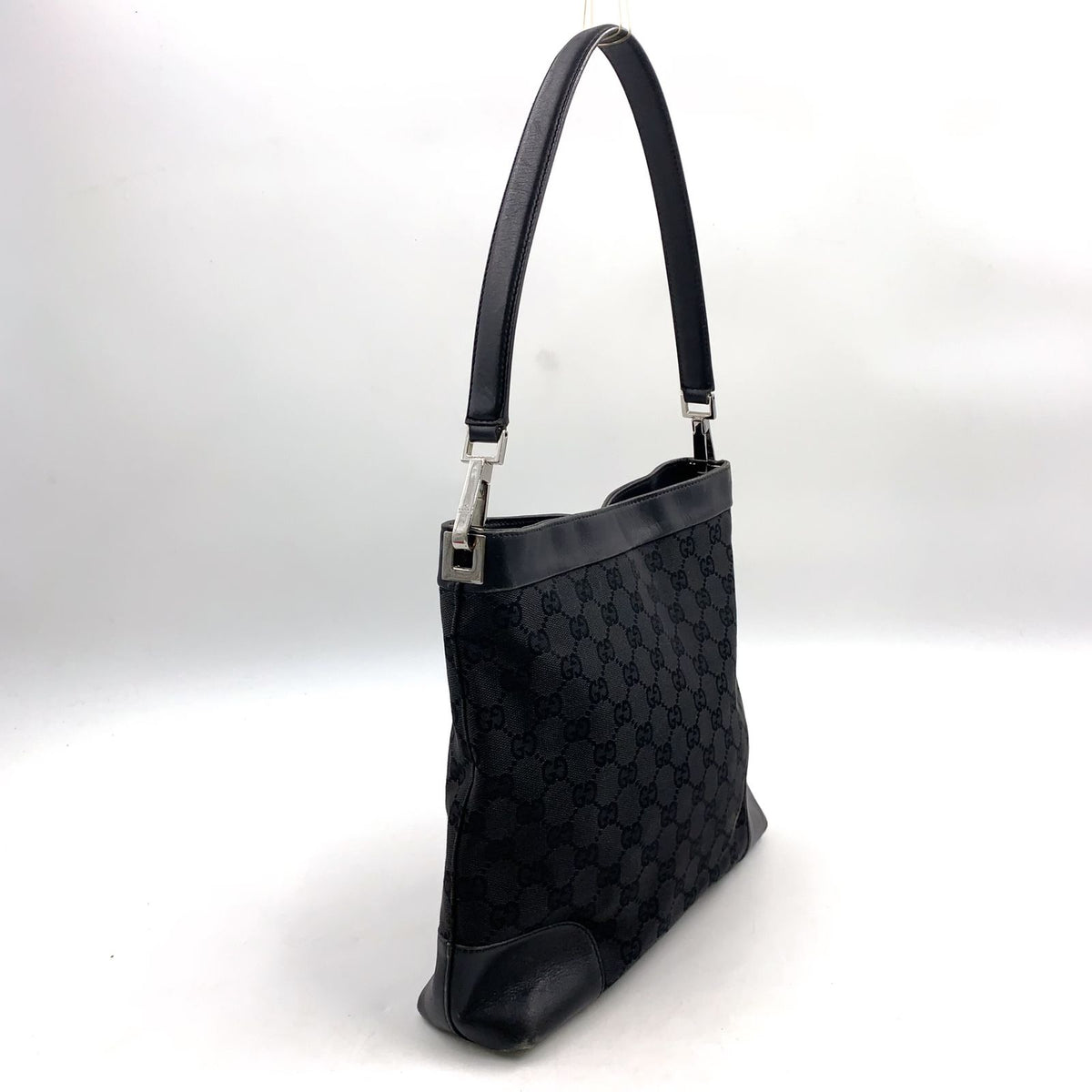 Gucci Hobo Leather Canvas Black Silver — view 2
