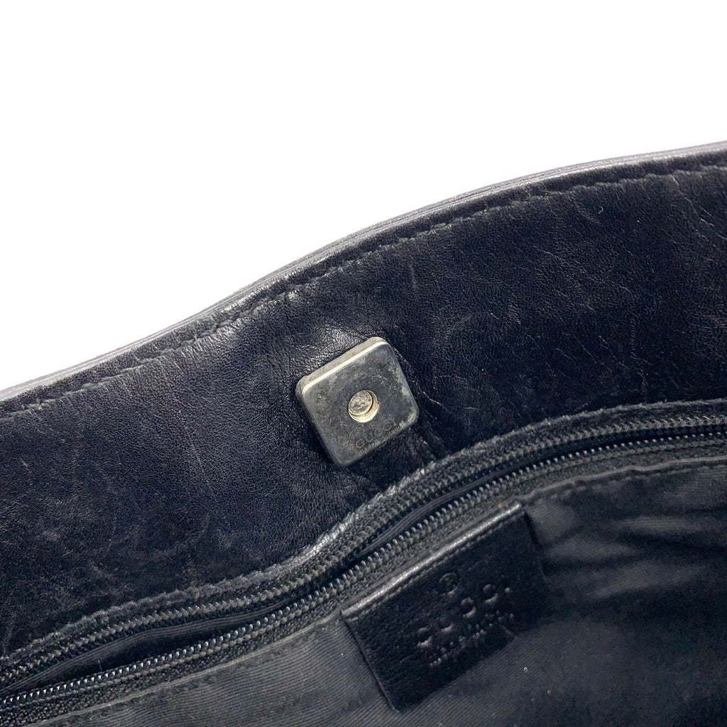 Gucci Hobo Leather Canvas Black Silver — view 6