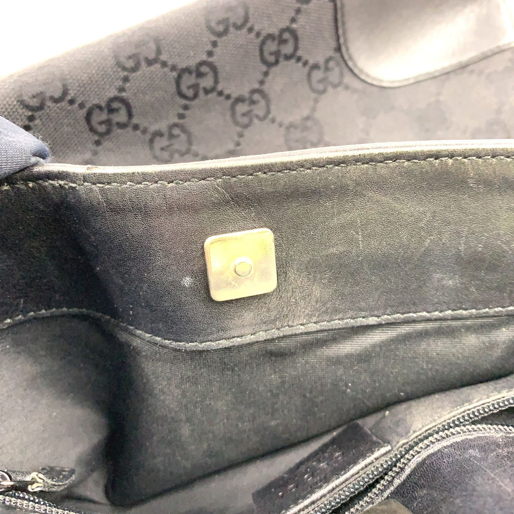 Gucci Hobo Leather Canvas Black Silver — view 5