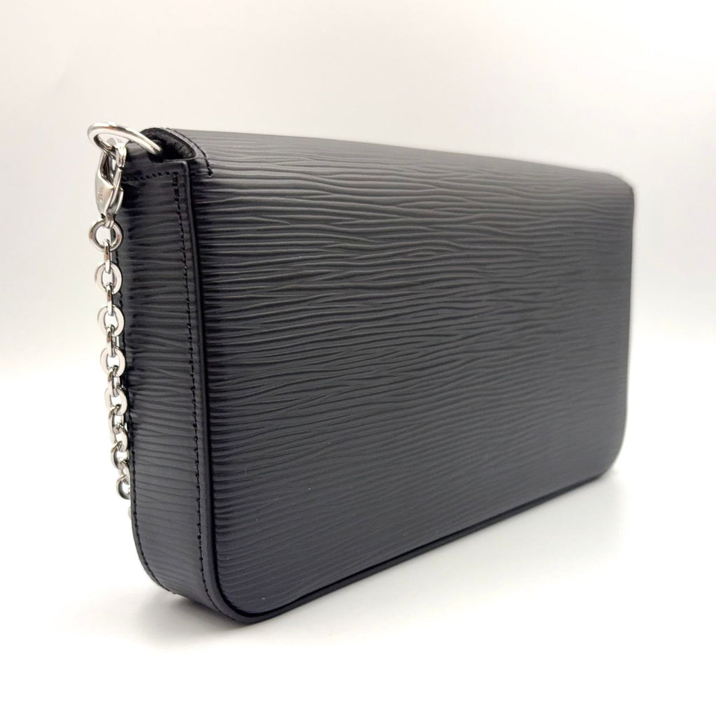 Louis Vuitton Pochette Felicie Leather Black Shoulder Bag Silver — view 2