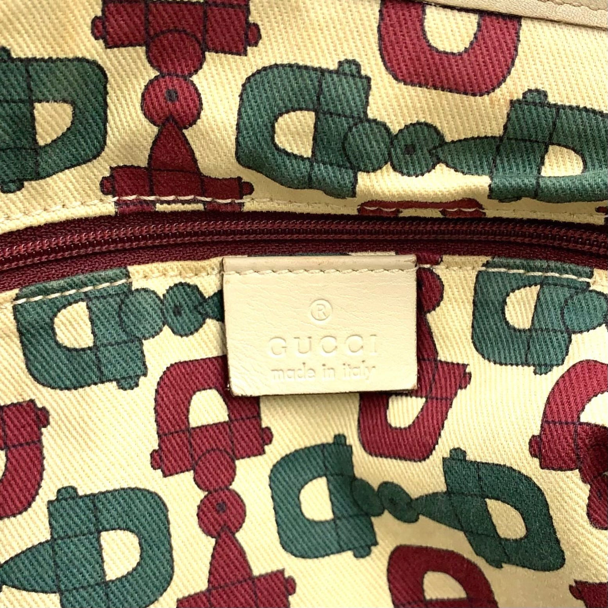 Gucci Abbey Leather Ivory Handbag Gold — view 4