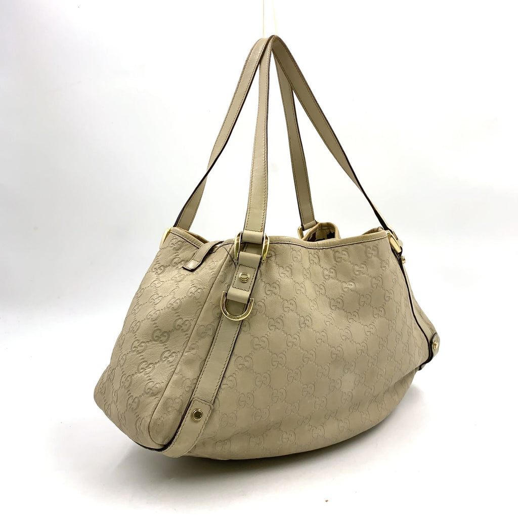 Gucci Abbey Leather Ivory Handbag Gold — view 2