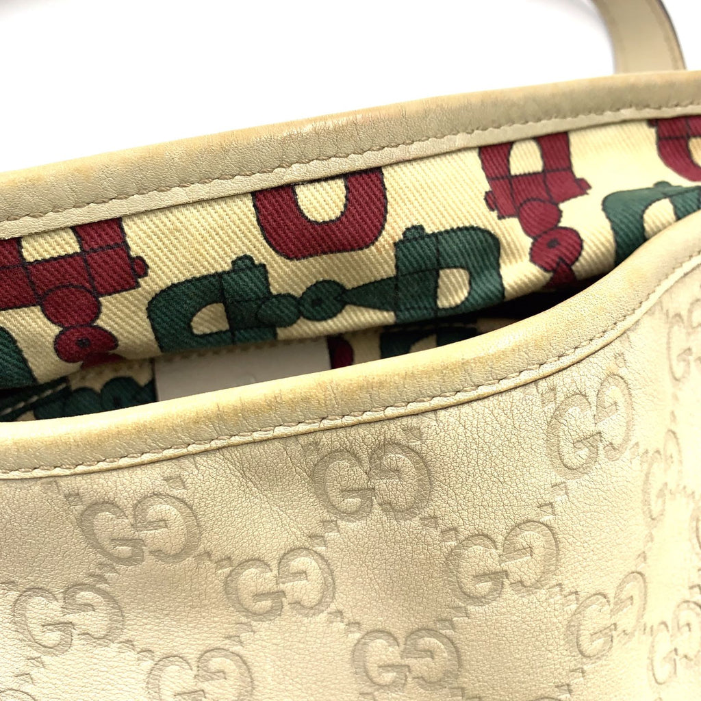 Gucci Abbey Leather Ivory Handbag Gold — view 6