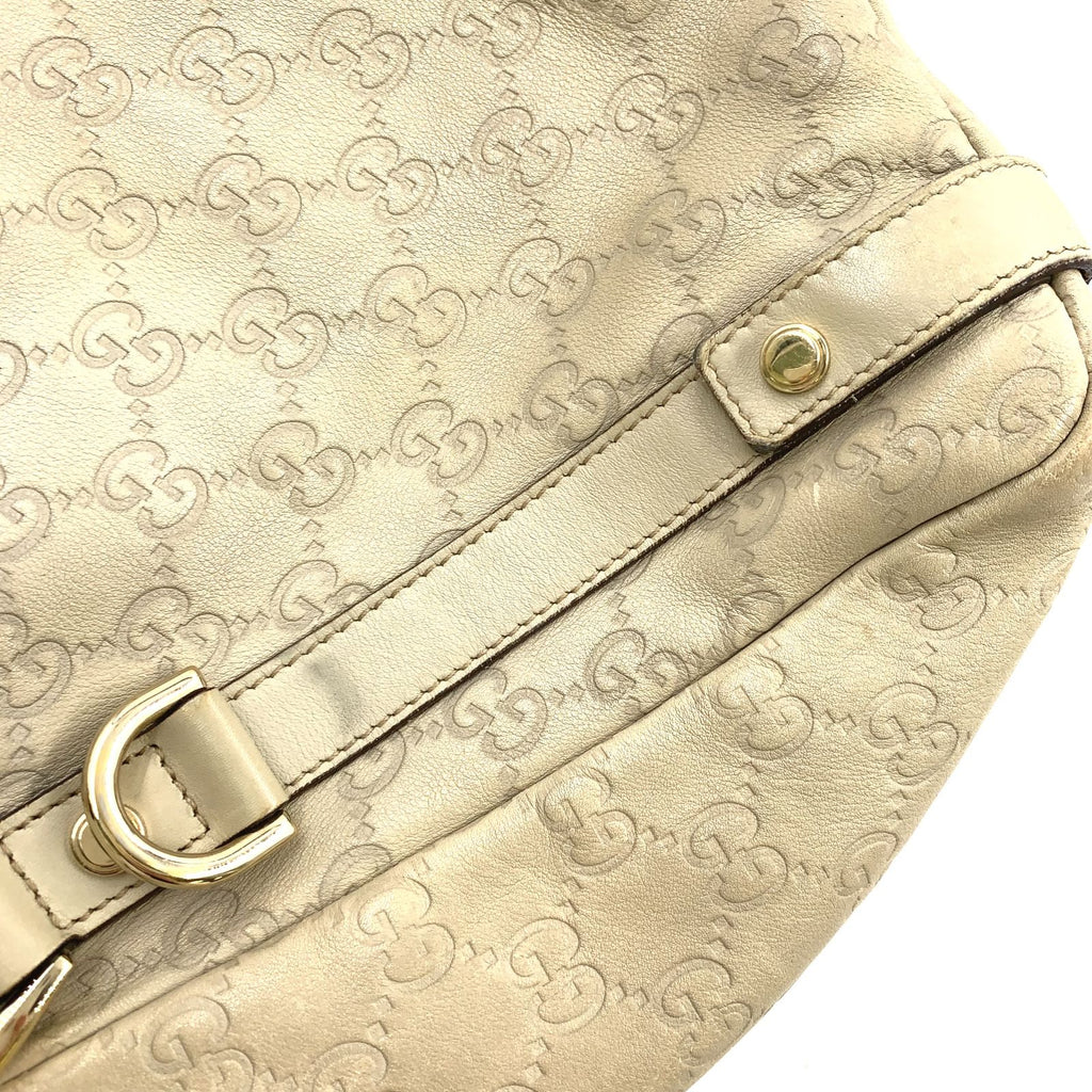 Gucci Abbey Leather Ivory Handbag Gold — view 8