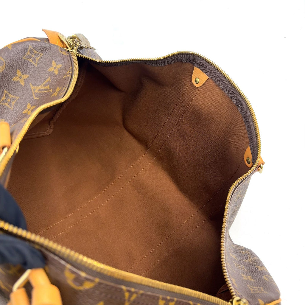 Louis Vuitton Keepall 50 Monogram Leather Brown Boston Bag Gold — view 6