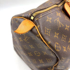 Louis Vuitton Keepall 50 Monogram Leather Brown Boston Bag Gold — view 5