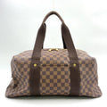 Louis Vuitton Weekender MM Damier Ebene Leather Canvas Brown Boston Bag Gold