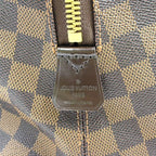 Louis Vuitton Weekender MM Damier Ebene Leather Canvas Brown Boston Bag Gold — view 4