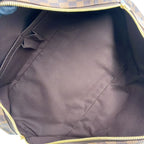 Louis Vuitton Weekender MM Damier Ebene Leather Canvas Brown Boston Bag Gold — view 3