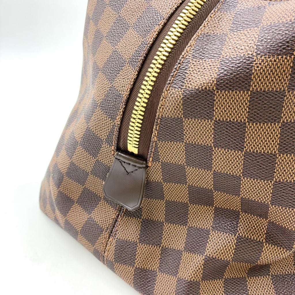 Louis Vuitton Weekender MM Damier Ebene Leather Canvas Brown Boston Bag Gold — view 5