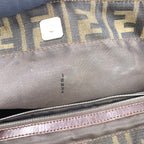 Fendi Zucca Leather Canvas Brown Tote Bag Silver — view 5