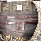 Fendi Zucca Leather Canvas Brown Tote Bag Silver — view 4