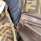 Fendi Zucca Leather Canvas Brown Tote Bag Silver — view 7