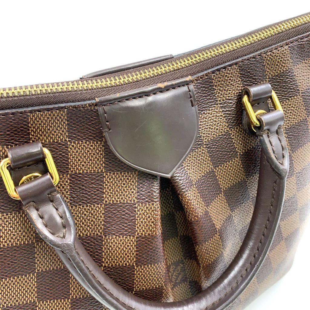 Louis Vuitton Sienna PM Damier Ebene Leather Brown Handbag Gold — view 8
