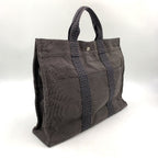 Hermes Herline MM Canvas Gray Tote Bag Silver — view 2