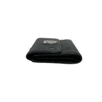 Dior Logo Leather Trifold Wallet Mini Card Case Black — view 4