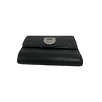 Dior Logo Leather Trifold Wallet Mini Card Case Black — view 6