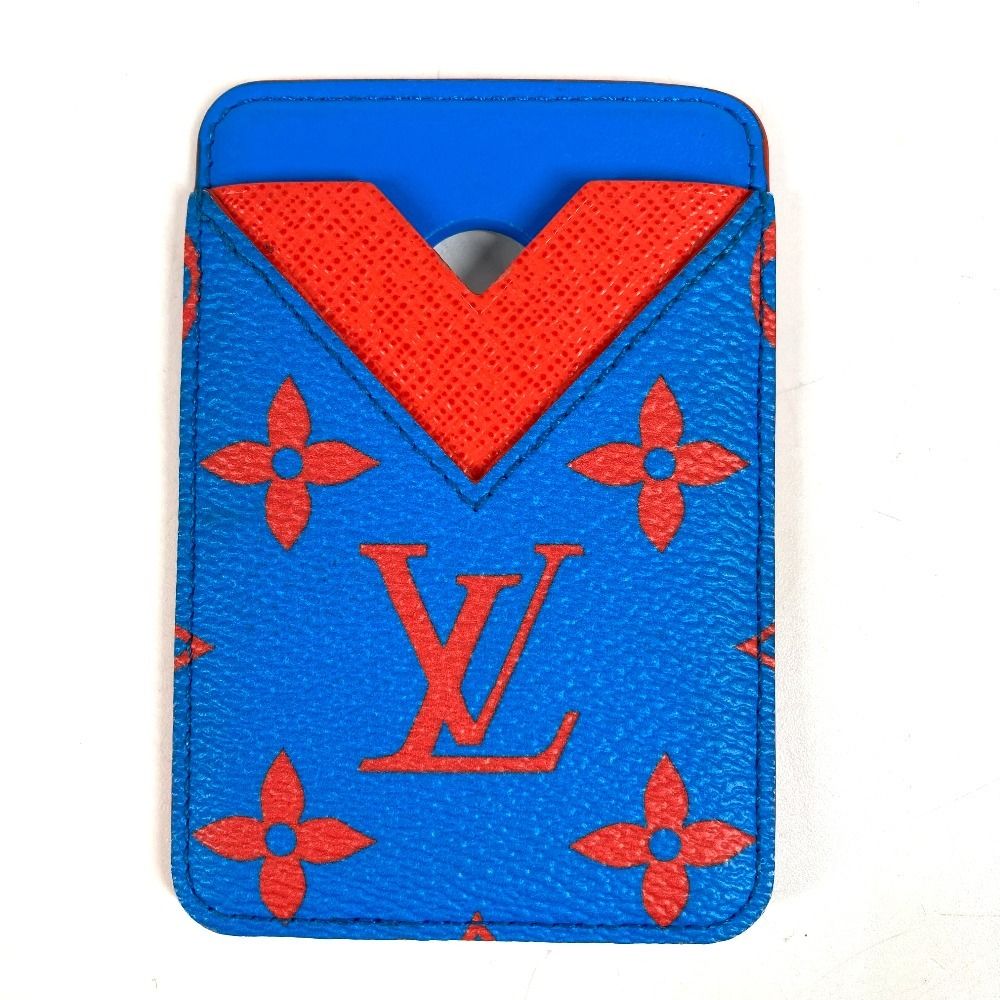 Louis Vuitton Card Case Magnet Monogram Glow Canvas Blue