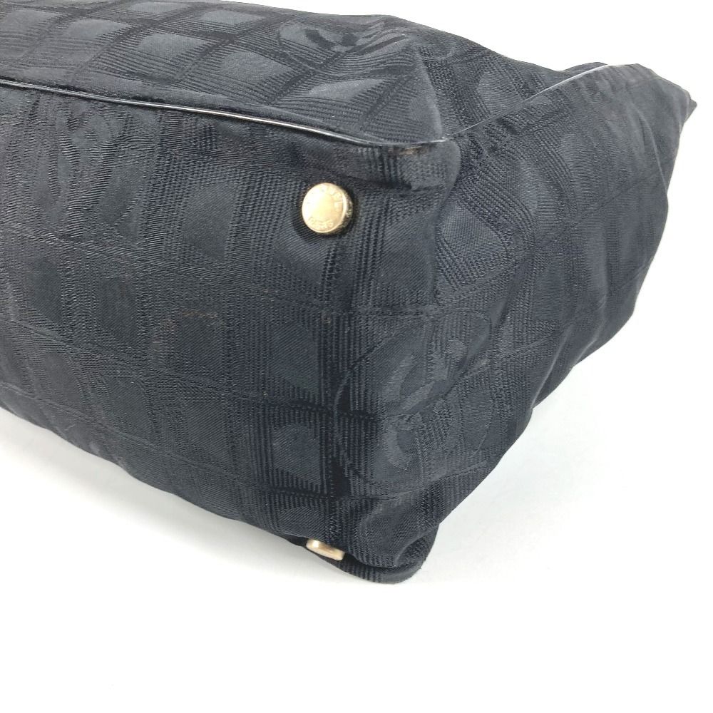 Chanel Tote Bag New Travel Line MM CC Logo Leather Nylon Black — view 6