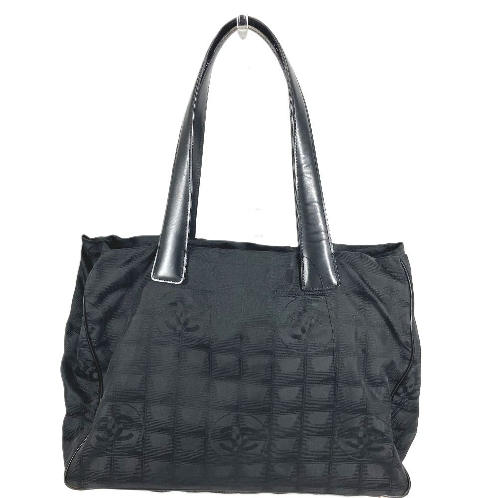 Chanel Tote Bag New Travel Line MM CC Logo Leather Nylon Black — view 2
